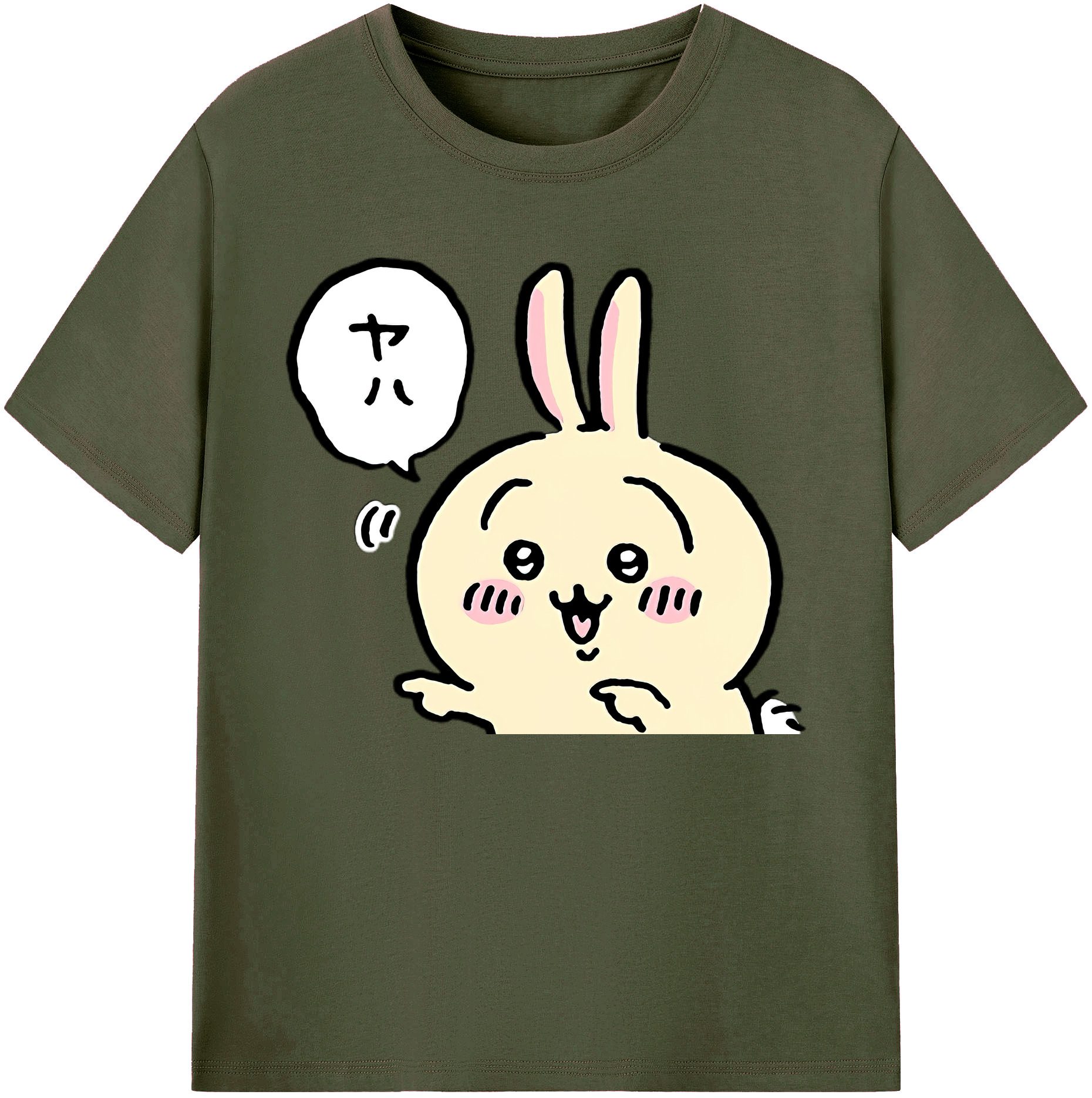 （画像用） ちいかわ うさぎ Chii-kawa usagi 綿100％ メンズ半袖Tシャツ｜肌触りやわらか＆通気性